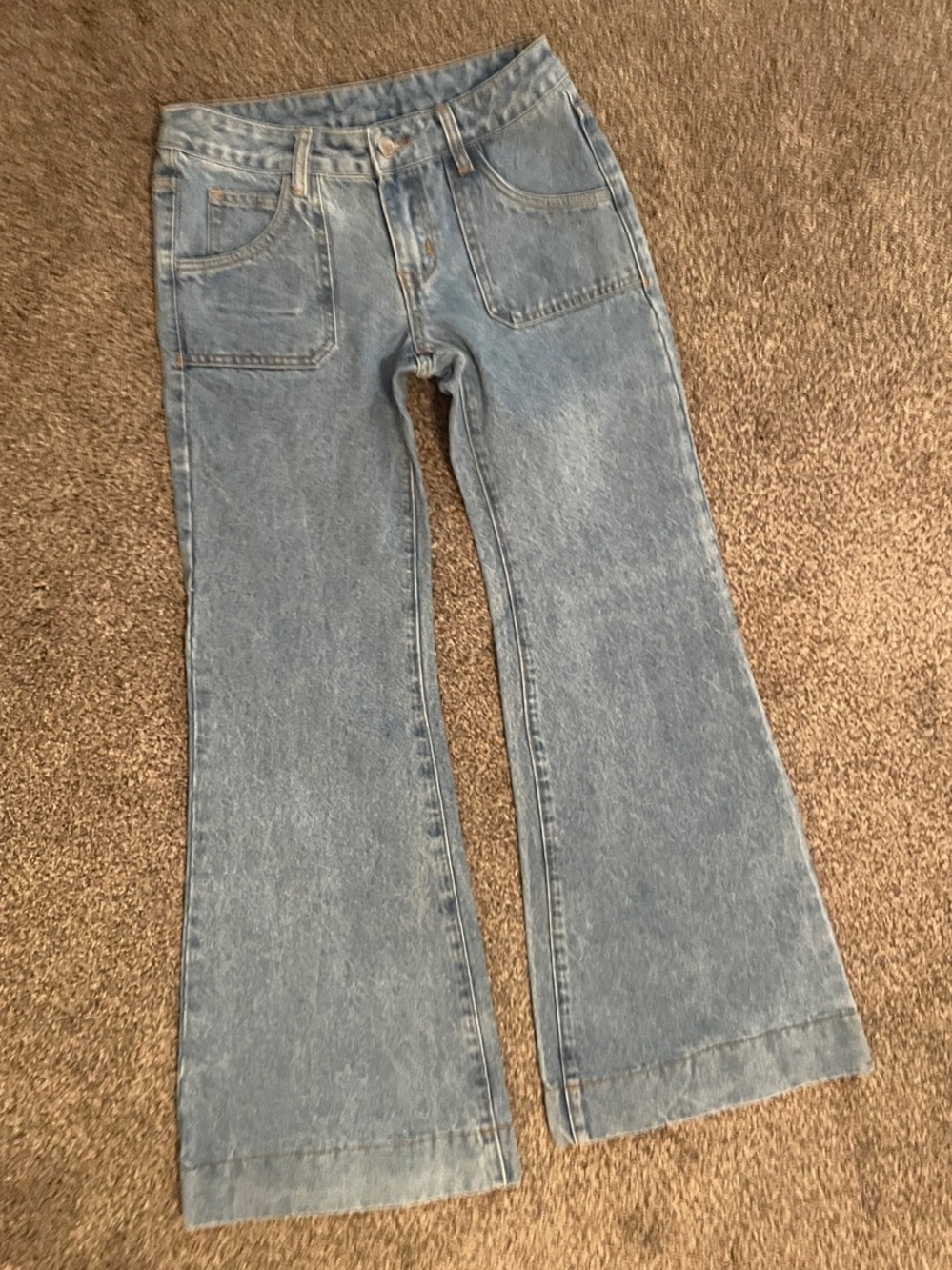J. GALT Brandy Melville low rise wide flare leg jeans. Y2K! Light blue wash.